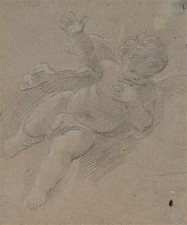 Scuola genovese del XVIII secolo () Studio di puttino Pietra nera e gessetto...