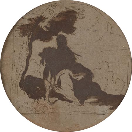 Scuola Veneta del XVII secolo () Recto: Studio di figure sotto l'albero -...