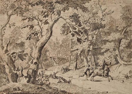 Marco Ricci (Belluno 1676 - Venezia 1730) Studio per l'Apparizione dell'Orso...