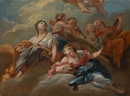 Scuola francese del XVIII secolo () Studio per l'Apoteosi di Ercole olio su...