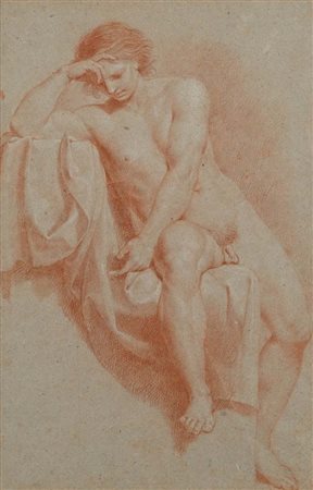 Giuseppe Bottani (Cremona 1717 - Mantova 1784) Nudo Accademico Pietra rossa...