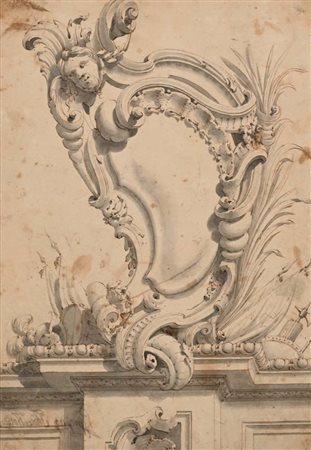 Scuola bolognese del XVIII secolo () Studio di ornamenti architettonici China...