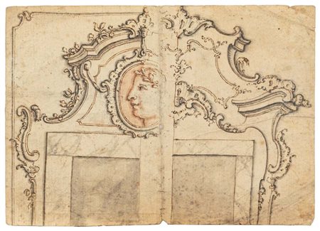 Scuola Romana del XVIII secolo () Recto: Studio di Cornice - Verso: Studio di...