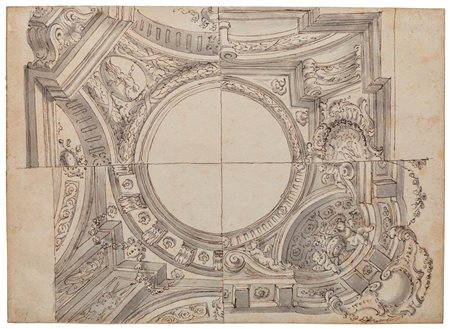 Scuola bolognese del XVIII secolo () Studio di soffitto China e inchiostro...