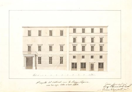 Luigi Canina (Casale Monferrato 1795 - Firenze 1856) Prospetto del Fabbricato...