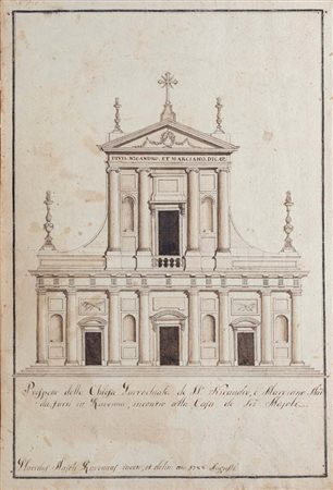 Placido Majoli (XVIII secolo) Studio per il prospetto della chiesa...