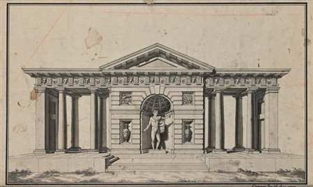 Francesco Pirovano (Milano XVIII - XIX secolo) Studio di Villa Palladiana...