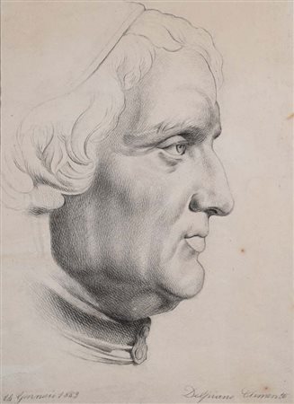 Clemente Delpiano (XIX secolo) Studio di Cardinale di profilo Matita su carta...