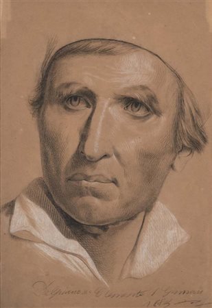 Clemente Delpiano (XIX secolo) Studio di Prelato Matita e gessetto su carta...