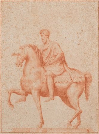 Scuola Romana del XVIII secolo () Studio di Marco Aurelio Pietra rossa su...