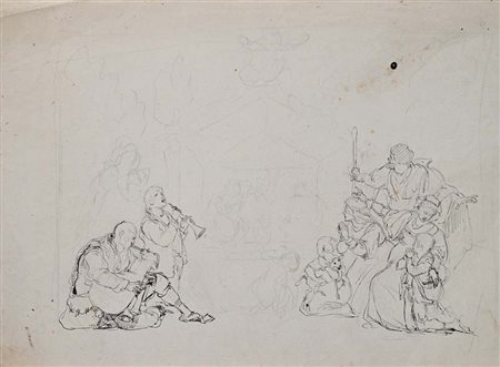 Scuola neoclassica milanese () Studio per Natività di Cristo Matita e...