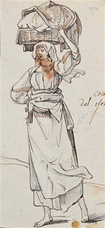 Scuola romana del XIX secolo () Recto: Studio di canefora Verso: Paesaggio...