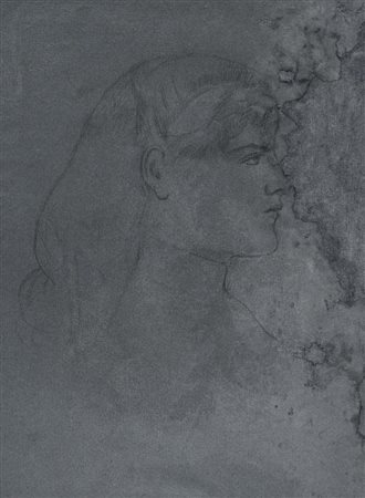 Giovanni (Nino) Costa (Roma 1826 - Marina Di Pisa 1903) Studio di profilo di...