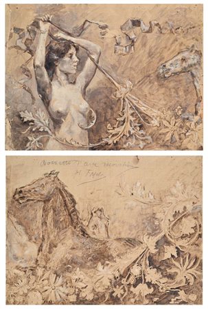 Filippo Mola (Civitavecchia 1849 - Roma 1918) Bozzetto d'Arte Decorativa...