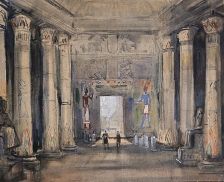 Neno Mori (Venezia 1899 - Venezia 1968) Studio per l'Aida Acquarello su carta...