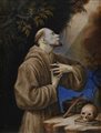 Scuola Italiana del XIX secolo () San Francesco in estasi Tempera su...