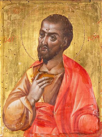 Anonimo greco del XVI secolo () San Bartolomeo Tempera e oro su tavola cm...