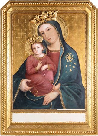 Pittore romano del XVIII secolo () Madonna della Stella col Bambino olio su...
