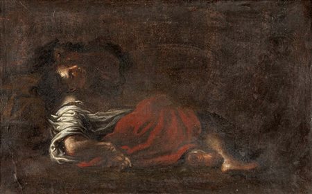 Pittore del XVII secolo () Studio di figura femminile distesa Olio su tela cm...