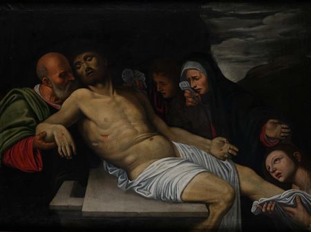 Pittore lombardo-veneto XVI/XVII secolo () Compianto sul Cristo morto olio su...