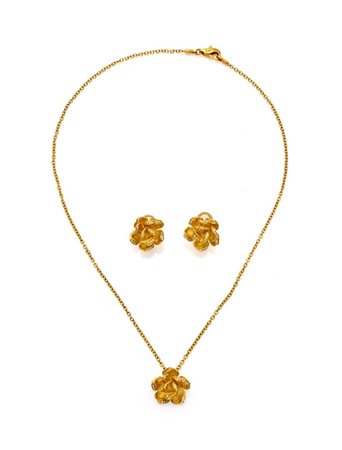 Cammilli - Parure di Pendente e Coppia di Orecchini in oro e brillanti Oro...