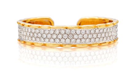 Bracciale semirigido in oro e brillanti Oro giallo 750/000. Diamanti in...