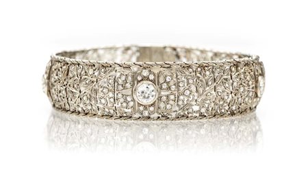 Bracciale Art Decò in platino e diamanti Platino 950/000. Diamanti in taglio...