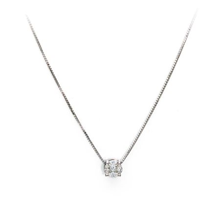 Pendente punto luce in oro e diamanti Oro bianco 750/000. Diamanti in taglio...