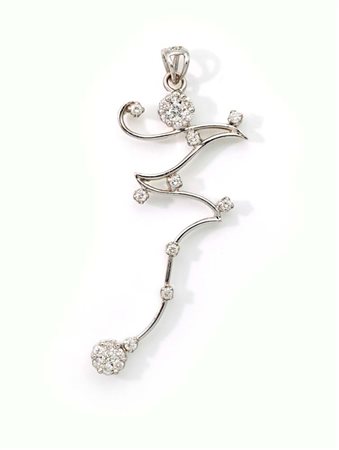 Pendente in oro e brillanti Oro bianco 750/000. Peso complessivo gr. 4....