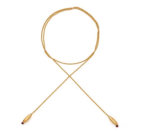 Saliscendi in oro Oro giallo 750/000. Peso complessivo gr 11,20 Lunghezza cm 95