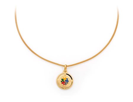 Catena con pendente in oro Oro giallo 750/000. Peso complessivo gr. 10,50...