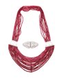 Collana in oro, rubini e brillanti Oro bianco 750/000. Rubini naturali in...