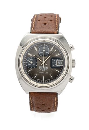 Heuer cronografo in acciaio Acciaio. Cassa firmata, tonneau, n° 935102,...