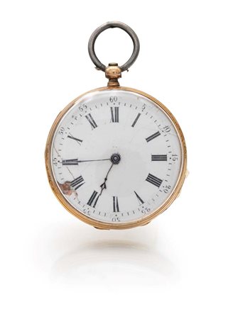 Orologio da taschino in oro. Oro giallo. Cassa decorata a guillochè e...