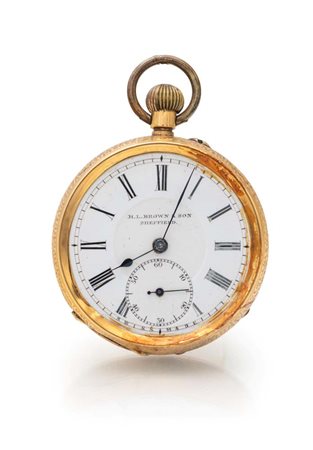 H.L. Brown & Son, orologio da tasca in oro Oro giallo 750/000. Decorato con...