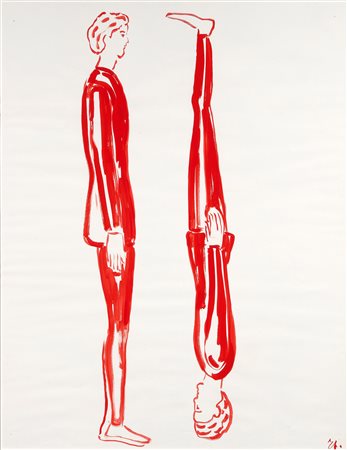 Roberto Barni (Pistoia, 1939) Senza titolo Tempera su carta, cm 150x117,5...