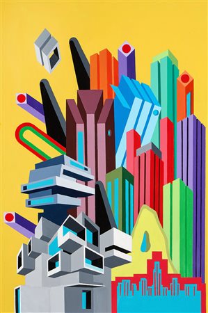 Tancredi Fornasetti (Roma, 1983) La frenesia della metropoli, 2025 Acrilico...