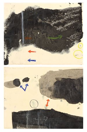 Paolo Scheggi (Firenze, 1940 - Roma, 1971) Due disegni «Traccia movimento»...