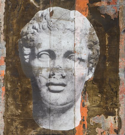 Luca Pignatelli (Milano, 1962) Senza titolo Tecnica mista su lamiera, cm...