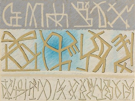 Riccardo Licata (Torino, 1929 - Venezia, 2014) Composizione Olio su tela, cm...