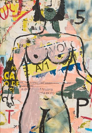 Mimmo Rotella (Catanzaro, 1918 - Milano, 2006) Pression, 1991 Décollage e...