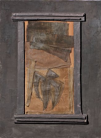 Roberto Crippa (Milano, 1921 - Bresso (Mi), 1972) Totem, 1958 Collage e ferro...