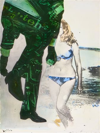 Gianni Bertini (Pisa, 1922 - 2010) L'incontro, 1976 Mec-art su tela, cm 80x60...