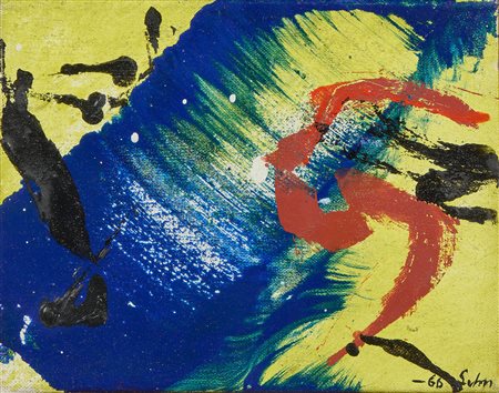 Gérard Schneider (Saint-Croix, 1896 - 1986) Opus 73 H, 1966 Olio su tela, cm...