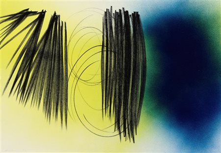 Hans Hartung (Lipsia, 1904 - Antibes, 1989) P1973-68, 1973 Acrilico e...