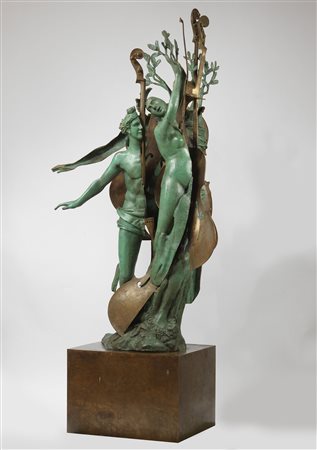 Arman (Nizza, 1928 - 2005) Senza titolo, 1990 Scultura in bronzo, in parte a...