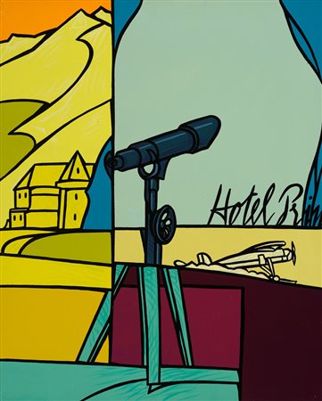 Valerio Adami Bologna 1935 Hotel Primavera, 1990 Acrilico su tela, 81 x 65 cm...