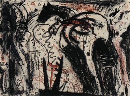 Gunter Damisch Steyr 1958 Senza titolo, 1986 Tecnica mista su carta, 56 x 42...