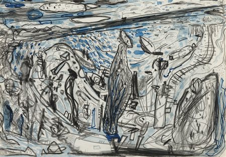 Gunter Damisch Steyr 1958 Senza titolo, 1986 Tecnica mista su carta, 37 x 26...