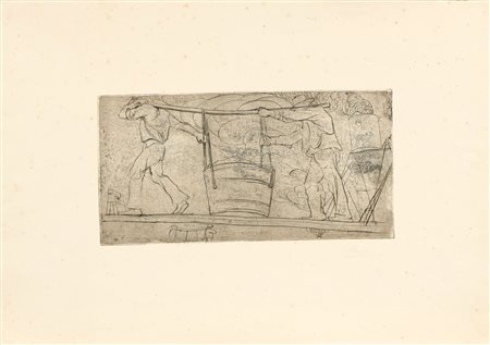 Umberto Boccioni (Reggio Calabria, 1882 - Sorte (Vr), 1916) I portatori,...